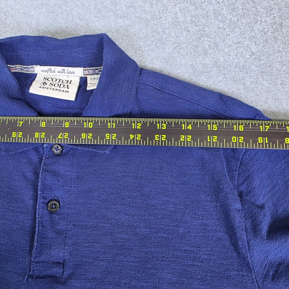 Scotch & Soda Amsterdam Polo Shirt Men's Size S/P Small Blue Cotton Casual - Picture 9 of 12